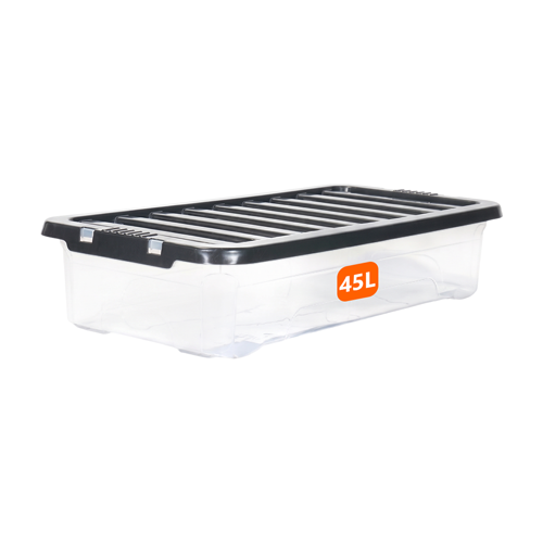 45L Underbed Storage Box with Black Lid