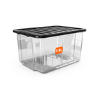 13L Plastic Storage Box with Black Lid