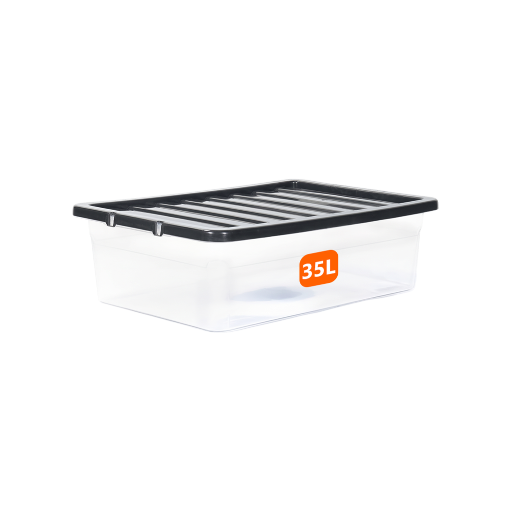 35L Underbed Storage Box with Black Lid
