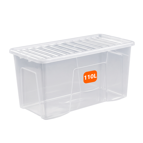 110L Plastic Storage Box with Clear Lid