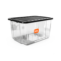 30L Plastic Storage Box with Black Lid