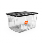 30L Plastic Storage Box with Black Lid