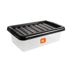 6L Plastic Storage Box with Black Lid
