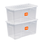 110L Plastic Storage Box with Clear Lid
