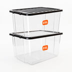 35L Plastic Storage Box with Black Lid