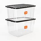 13L Plastic Storage Box with Black Lid