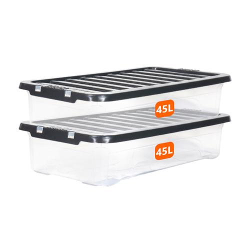45L Underbed Storage Box with Black Lid