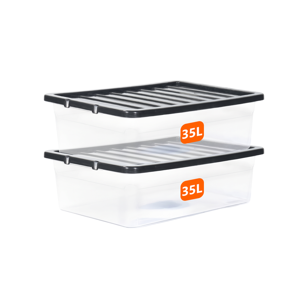 35L Underbed Storage Box with Black Lid