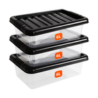 6L Plastic Storage Box with Black Lid