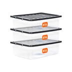 35L Underbed Storage Box with Black Lid