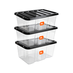 8L Plastic Storage Box with Black Lid