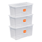 110L Plastic Storage Box with Clear Lid