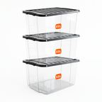 35L Plastic Storage Box with Black Lid