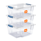 50L Plastic Storage Box with Blue Clippy Lid