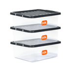 30L Underbed Storage Box With Black Lid