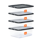 30L Underbed Storage Box With Black Lid