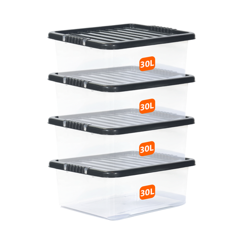 30L Underbed Storage Box With Black Lid