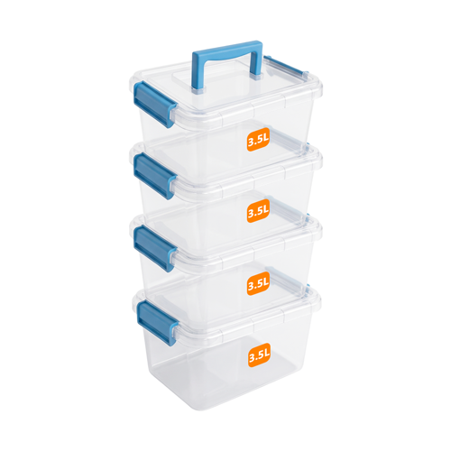 3.5L Plastic Storage Box with Blue Clippy Lid