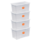 110L Plastic Storage Box with Clear Lid
