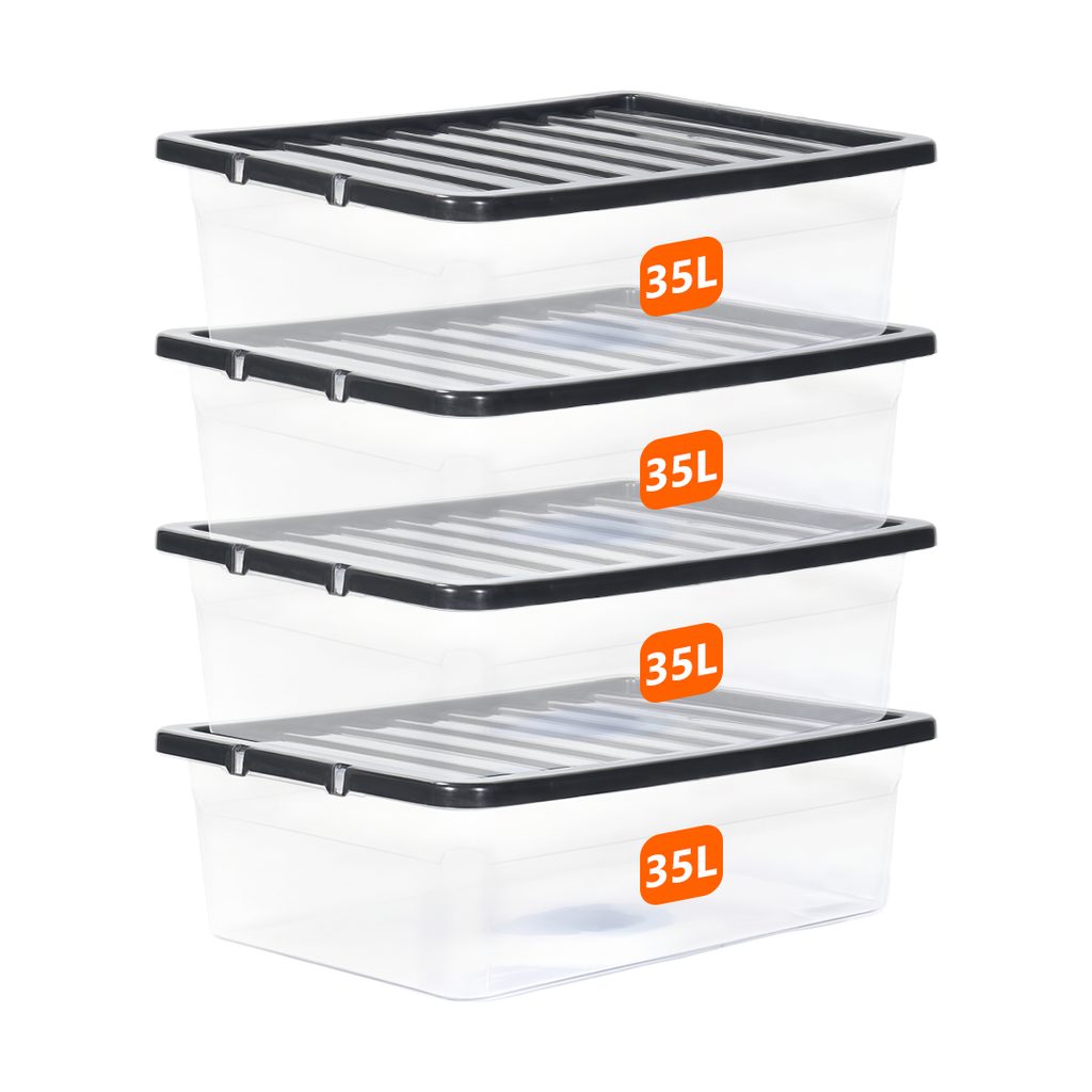 35L Underbed Storage Box with Black Lid