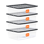 35L Underbed Storage Box with Black Lid