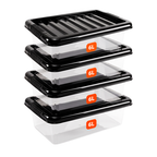 6L Plastic Storage Box with Black Lid