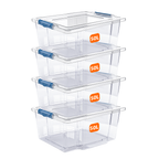 50L Plastic Storage Box with Blue Clippy Lid