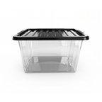 35L Plastic Storage Box with Black Lid