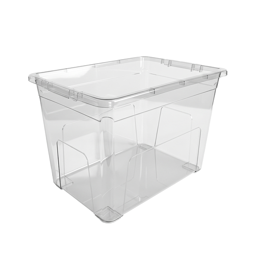 80L Plastic Storage Box with Black Lid