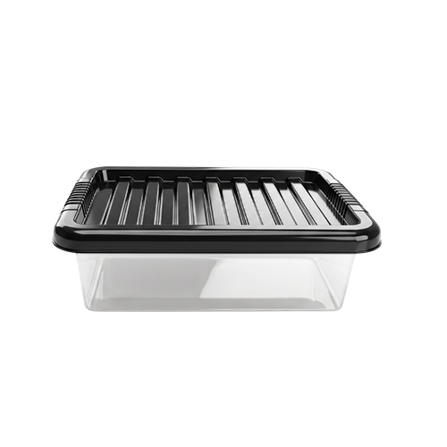 6L Plastic Storage Box with Black Lid