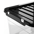 45L Clear Plastic Storage Box with Black Lid