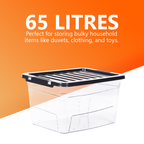65L Clear Plastic Storage Box