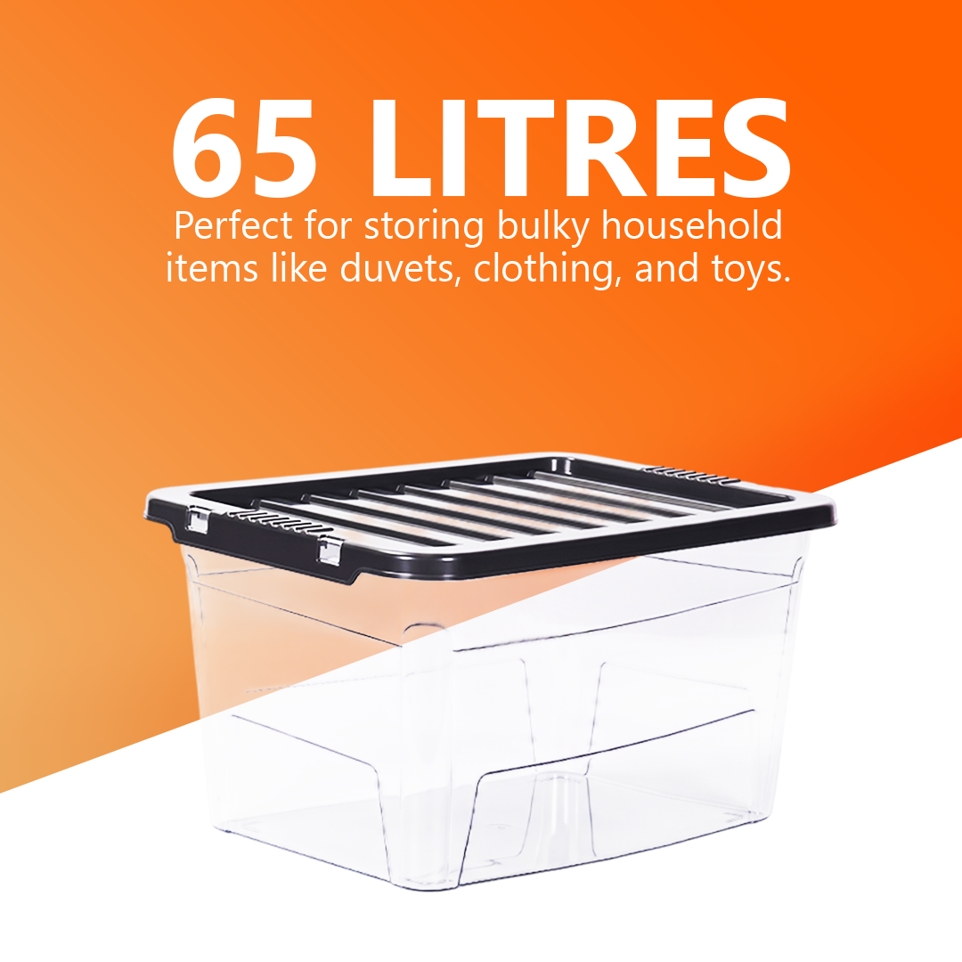 65L Clear Plastic Storage Box