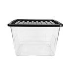 80L Plastic Storage Box with Black Lid