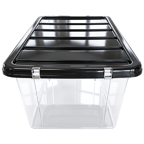24L Plastic Storage Box with Black Lid