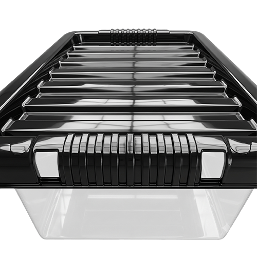 6L Plastic Storage Box with Black Lid