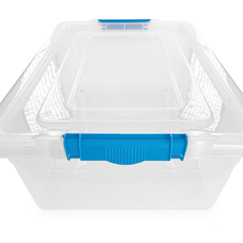 50L Plastic Storage Box with Blue Clippy Lid