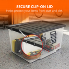 50L Plastic Storage Box with Black Lid