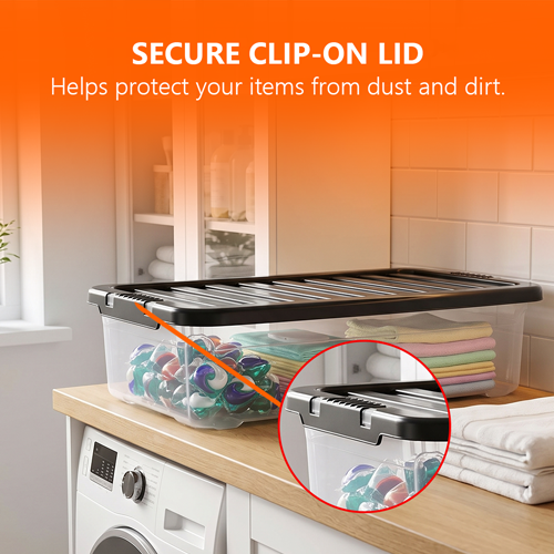 45L Underbed Storage Box with Black Lid