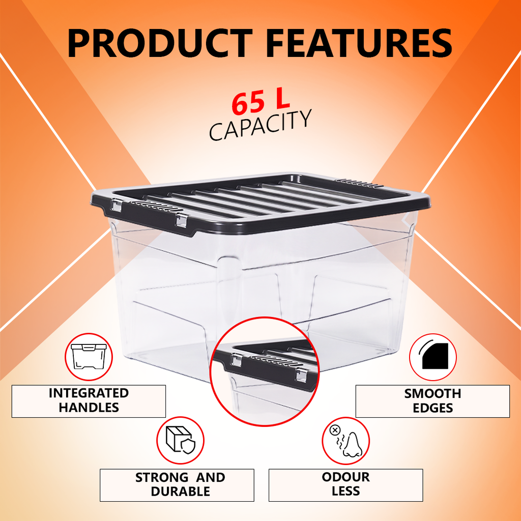 65L Clear Plastic Storage Box