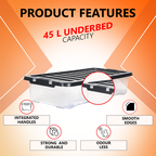 45L Underbed Storage Box with Black Lid