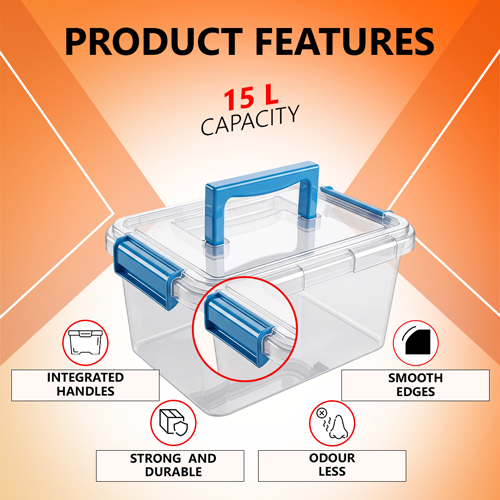 15L Plastic Storage Box with Clippy Lid